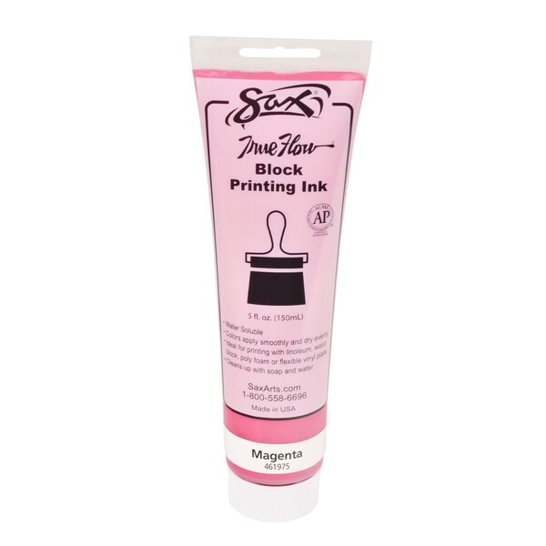 True Flow Water Soluble Block Printing Ink, 5 Ounce Tube, Magenta